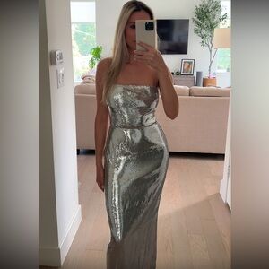 Reformation Silver Midi Dress Size 4